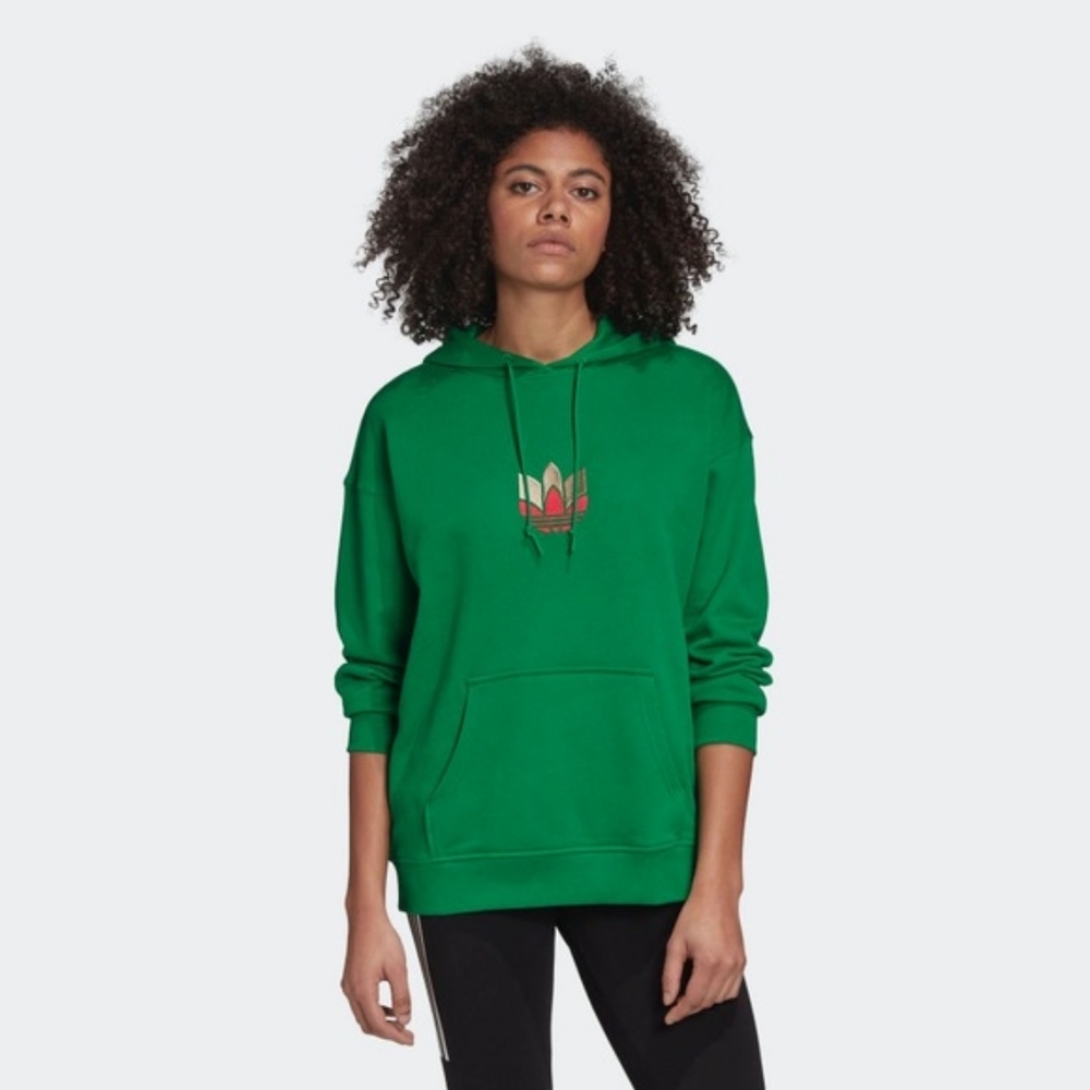 Adidas trefoil adicolor 3D green hoodie 1x